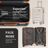imiomo Hard Shell Luggage Sets 5 Piece for Women, Lightweight Hardside Rolling Suitcase Set with Spinner Wheels and TSA Lock, Black