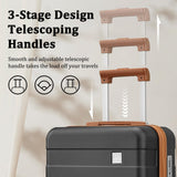 imiomo Hard Shell Luggage Sets 5 Piece for Women, Lightweight Hardside Rolling Suitcase Set with Spinner Wheels and TSA Lock, Black