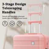 imiomo Hard Shell Luggage Sets 5 Piece for Women, Lightweight Hardside Rolling Suitcase Set with Spinner Wheels and TSA Lock, Pink