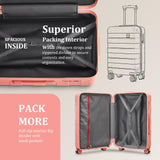 imiomo Hard Shell Luggage Sets 5 Piece for Women, Lightweight Hardside Rolling Suitcase Set with Spinner Wheels and TSA Lock, Pink
