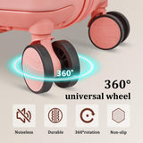 imiomo Hard Shell Luggage Sets 5 Piece for Women, Lightweight Hardside Rolling Suitcase Set with Spinner Wheels and TSA Lock, Pink
