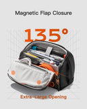 Inateck Sling Bag X - Modo, 135° Opening Design Tech Pouch, Water - resistant Protective Storage Crossbody Bag for Men Women, Compatible with iPad Mini, Switch, Hard Drives, Headphones, Black