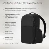Incase A.R.C. Daypack 24L – Travel Backpack and Laptop Bag for School - Fits up to 16 inch Laptop - 4 Zippered Compartments, 2 Water Bottle Pockets - Commuter and College Backpack - Black
