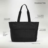 Incase Crosstown Tote - Work, Gym and Travel Bag with Laptop Sleeve, Zipper Close, Multiple Storage Compartments, Two Water Bottle Pockets, Travel Pass-Through (Black)