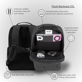 Incase Facet 25L Durable Travel Backpack + Laptop Bag with Computer Sleeve with Quick Release Strap - Carry On Backpack (Black, 25L)