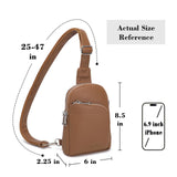 INICAT RFID Blocking Sling Bag, Anti Theft Crossbody Bag for Women, Travel Fanny Pack Style Purse, Vegan Leather(Brown)