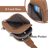 INICAT RFID Blocking Sling Bag, Anti Theft Crossbody Bag for Women, Travel Fanny Pack Style Purse, Vegan Leather(Brown)