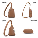 INICAT RFID Blocking Sling Bag, Anti Theft Crossbody Bag for Women, Travel Fanny Pack Style Purse, Vegan Leather(Brown)