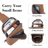 INICAT RFID Blocking Sling Bag, Anti Theft Crossbody Bag for Women, Travel Fanny Pack Style Purse, Vegan Leather(Brown)