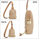 INICAT Small Faux Straw Crossbody Bag for Women, Lightweight Summer Beach Sling Purse for Everyday Errands and Casual Outings