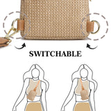 INICAT Small Faux Straw Crossbody Bag for Women, Lightweight Summer Beach Sling Purse for Everyday Errands and Casual Outings