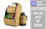 Innova Adventure Pack Disc Golf Backpack – Holds 25 Discs – Includes Mini, Disc Golf Bag (Sand/Coffee)