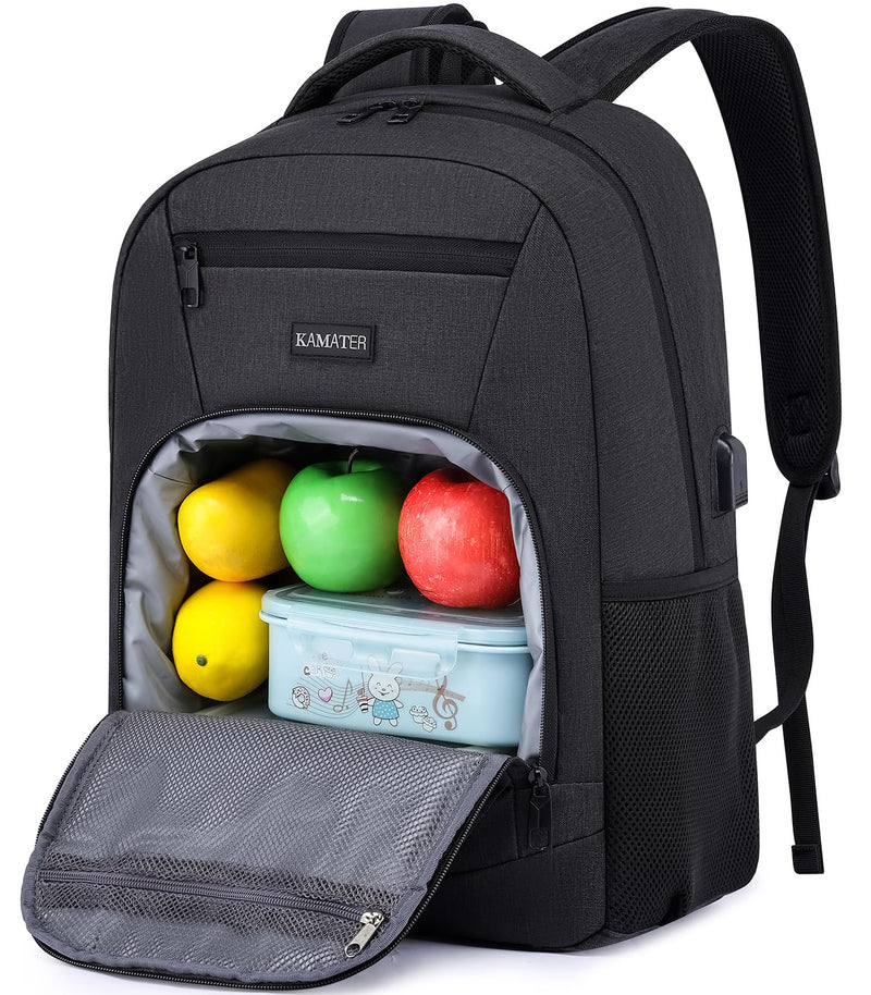 Insulated Lunch Backpack for Men & Women, Water Resistant Cooler Bag with Easy to Clean Design, Large Travel Business Backpack Fits 17 Inch Laptop, Work Backpack Gift