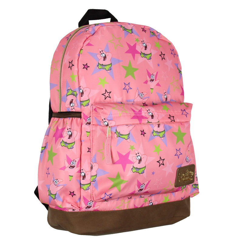INTIMO Nickelodeon SpongeBob SquarePants Patrick Star School Travel Backpack With Faux Leather Bottom 16"