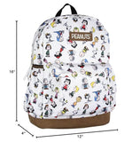 INTIMO Peanuts Snoopy Charlie Brown Sally Linus Cute School Travel Backpack With Faux Leather Bottom 16"