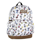 INTIMO Peanuts Snoopy Charlie Brown Sally Linus Cute School Travel Backpack With Faux Leather Bottom 16"