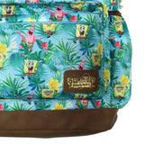 INTIMO SpongeBob SquarePants And Patrick Star Tropical School Travel Backpack With Faux Leather Bottom 16"