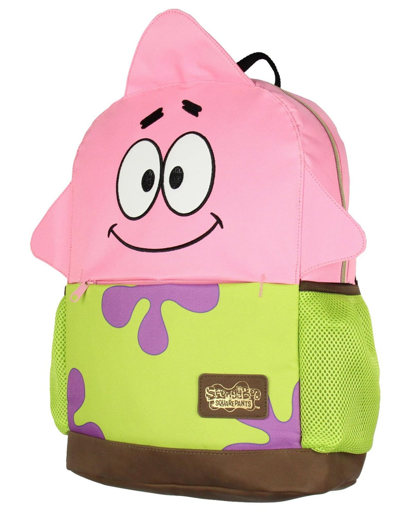 INTIMO SpongeBob SquarePants Patrick Star School Travel Backpack With Faux Leather Bottom 16"