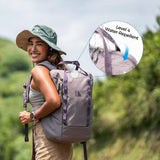 INUK Laptop Backpack for College Students & Work, 25L Lightweight Waterproof Backpack for Business Travel, Hiking Daypack with Padded Sleeve and Safety Whistle, Made from Recycled Materials，Purple