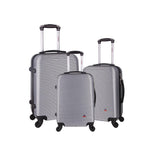 InUSA 3 - Piece Hardside Spinner Luggage Set - Silver