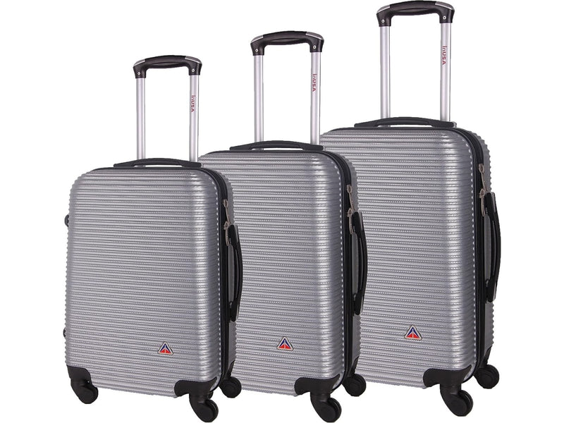 InUSA 3 - Piece Hardside Spinner Luggage Set - Silver