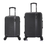 InUSA ALLY Travel Suitcase with Spinner Wheels | Lightweight Ergonomic Handles and TSA Lock Spacious Traveling Suitcases | (20/24) 2 Piece Hardside Luggage Set | Black