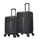 InUSA ALLY Travel Suitcase with Spinner Wheels | Lightweight Ergonomic Handles and TSA Lock Spacious Traveling Suitcases | (20/24) 2 Piece Hardside Luggage Set | Black