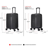 InUSA ALLY Travel Suitcase with Spinner Wheels | Lightweight Ergonomic Handles and TSA Lock Spacious Traveling Suitcases | (20/24) 2 Piece Hardside Luggage Set | Black