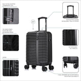 InUSA ALLY Travel Suitcase with Spinner Wheels | Lightweight Ergonomic Luggage Handles and TSA Lock, Spacious Travel Suitcases | 20 Inch Hardside Carry On Luggage | Black