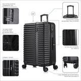 InUSA ALLY Travel Suitcase with Spinner Wheels | Lightweight Ergonomic Luggage Handles and TSA Lock Spacious Traveling Suitcases | 28 Inch Hardside Large Luggage | Black