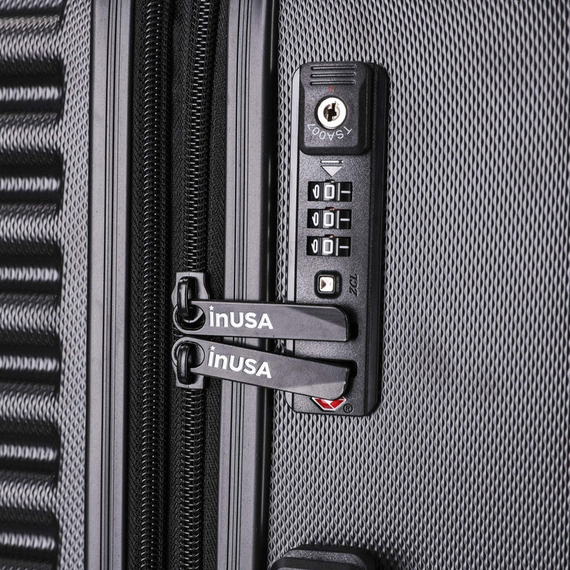 InUSA ALLY Travel Suitcase with Spinner Wheels | Lightweight Ergonomic Luggage Handles and TSA Lock Spacious Traveling Suitcases | 28 Inch Hardside Large Luggage | Black