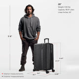 InUSA ALLY Travel Suitcase with Spinner Wheels | Lightweight Ergonomic Luggage Handles and TSA Lock Spacious Traveling Suitcases | 28 Inch Hardside Large Luggage | Black
