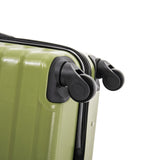 InUSA AURUM Hardside Luggage with Spinner Wheels | 20 in Durable Lightweight Carry on Suitcase for Travel | Zipper Clouser Suit Case with Gel Handles and Trolley | Green