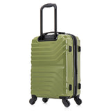 InUSA AURUM Hardside Luggage with Spinner Wheels | 20 in Durable Lightweight Carry on Suitcase for Travel | Zipper Clouser Suit Case with Gel Handles and Trolley | Green