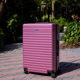 InUSA DEEP Luggage with GEL Handle | Spacious Traveling Suitcases, Travel Suitcase with Dual Spinner Wheels and Studs | 24 Inch Medium Hardside Luggage | Rose Gold