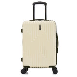 InUSA DRIP Hardside Luggage with Spinner Wheels | 20 in Durable Lightweight Carry on Suitcase for Travel | Zipper Clouser Suit Case with Gel Handles and Trolley | Sand