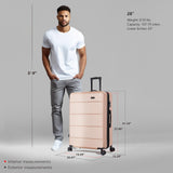 InUSA ELYSIAN Luggage with Spinner Wheels | Durable Lightweight Hardside Suitcase Travel bag with Handle and Trolley 28 - Inch Large Checked luggage | Champagne