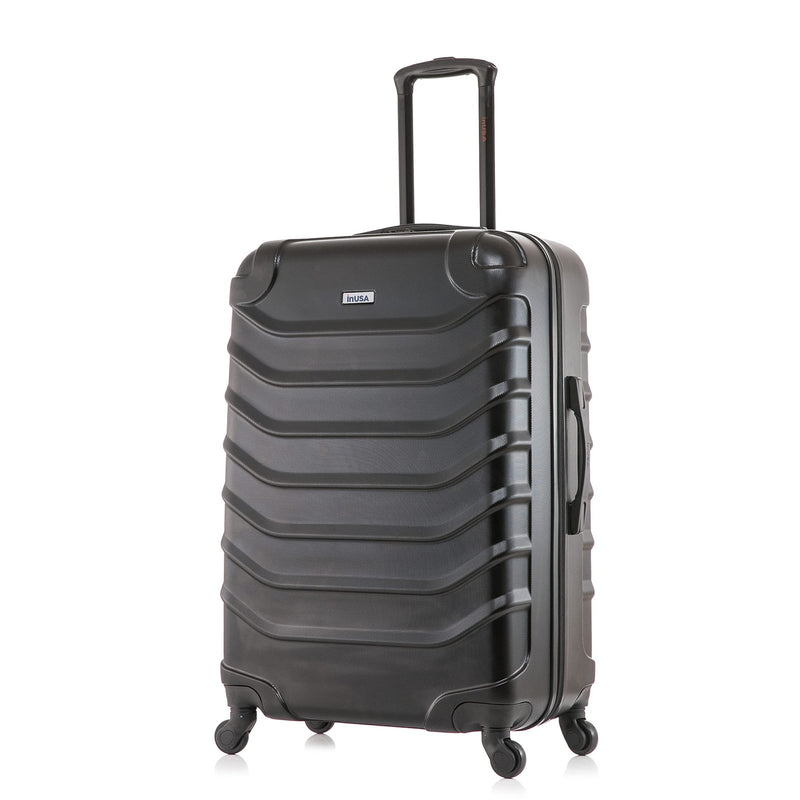 InUSA ENDURANCE Luggage with Spinner Wheels | Durable Lightweight Hardside Suitcase, Spacious Travel Bag with Handle and Trolley | 24 - Inch Medium Checked Luggage | Black