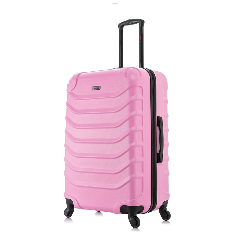 InUSA ENDURANCE Luggage with Spinner Wheels | Durable Lightweight Hardside Suitcase, Spacious Travel Bag with Handle and Trolley | 28 - Inch Large Checked Luggage | Pink