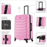 InUSA ENDURANCE Luggage with Spinner Wheels | Durable Lightweight Hardside Suitcase, Spacious Travel Bag with Handle and Trolley | 28 - Inch Large Checked Luggage | Pink