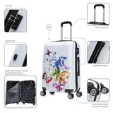 InUSA Fusion Print Luggage with Spinner Wheels | Durable Lightweight Hardside Suitcase | Travel Bag with Handle and Trolley | 24 - Inch Medium Checked luggage