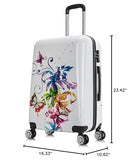InUSA Fusion Print Luggage with Spinner Wheels | Durable Lightweight Hardside Suitcase | Travel Bag with Handle and Trolley | 24 - Inch Medium Checked luggage