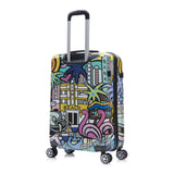 InUSA Miami Print Luggage with Spinner Wheels | Durable Lightweight Hardside Suitcase | Travel Bag with Handle and Trolley | 24 - Inch Medium Checked luggage