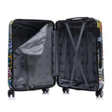 InUSA Miami Print Luggage with Spinner Wheels | Durable Lightweight Hardside Suitcase | Travel Bag with Handle and Trolley | 24 - Inch Medium Checked luggage