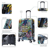 InUSA Miami Print Luggage with Spinner Wheels | Durable Lightweight Hardside Suitcase | Travel Bag with Handle and Trolley | 24 - Inch Medium Checked luggage