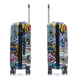InUSA Miami Print Luggage with Spinner Wheels | Durable Lightweight Hardside Suitcase | Travel Bag with Handle and Trolley | 24 - Inch Medium Checked luggage