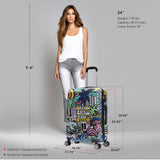 InUSA Miami Print Luggage with Spinner Wheels | Durable Lightweight Hardside Suitcase | Travel Bag with Handle and Trolley | 24 - Inch Medium Checked luggage