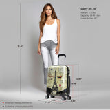 InUSA Paris Print Luggage with Spinner Wheels | Durable Lightweight Hardside Suitcase | Travel Bag with Handle and Trolley | 20 Inch Carry - On Spinner Luggage