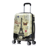 InUSA Paris Print Luggage with Spinner Wheels | Durable Lightweight Hardside Suitcase | Travel Bag with Handle and Trolley | 20 Inch Carry-On Spinner Luggage