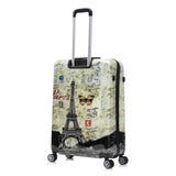 InUSA Paris Print Luggage with Spinner Wheels | Durable Lightweight Hardside Suitcase | Travel Bag with Handle and Trolley | 28 - Inch Large Checked luggage
